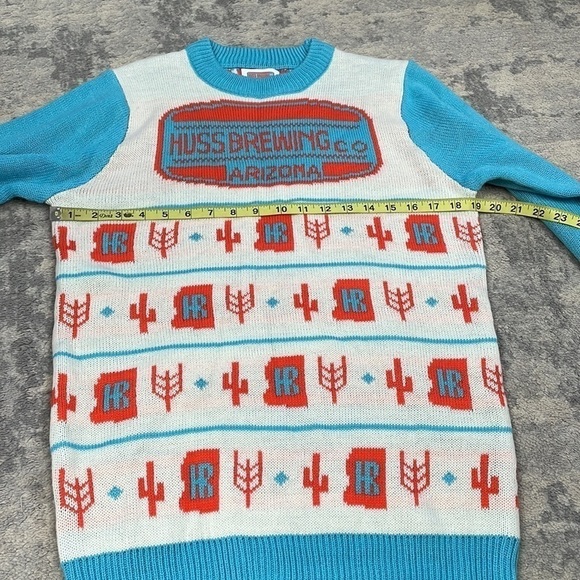 Huss Brewing Co Ugly Christmas Holiday Knit Sweater Arizona Cactus Unisex Sz S - Picture 5 of 7